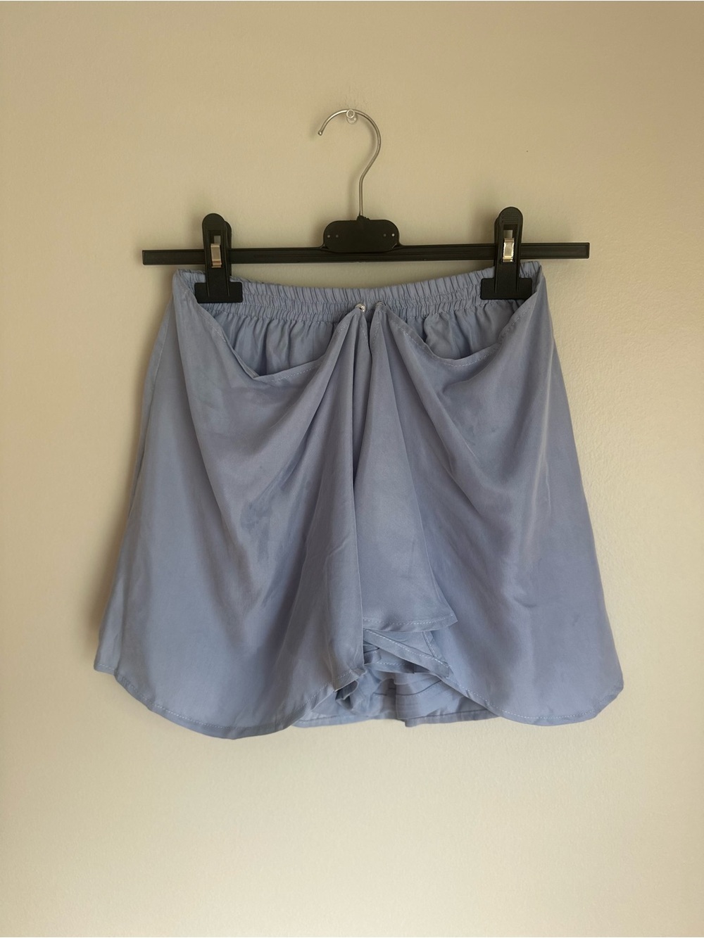 Pleat Collection Girls Cross front Skort Elastic Waist Snap Periwinkle Blue 12